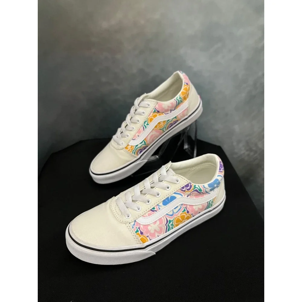 Vans Ward Low Top Sneaker Multi Floral Canvas Kids Shoes - Picture 3 of 10